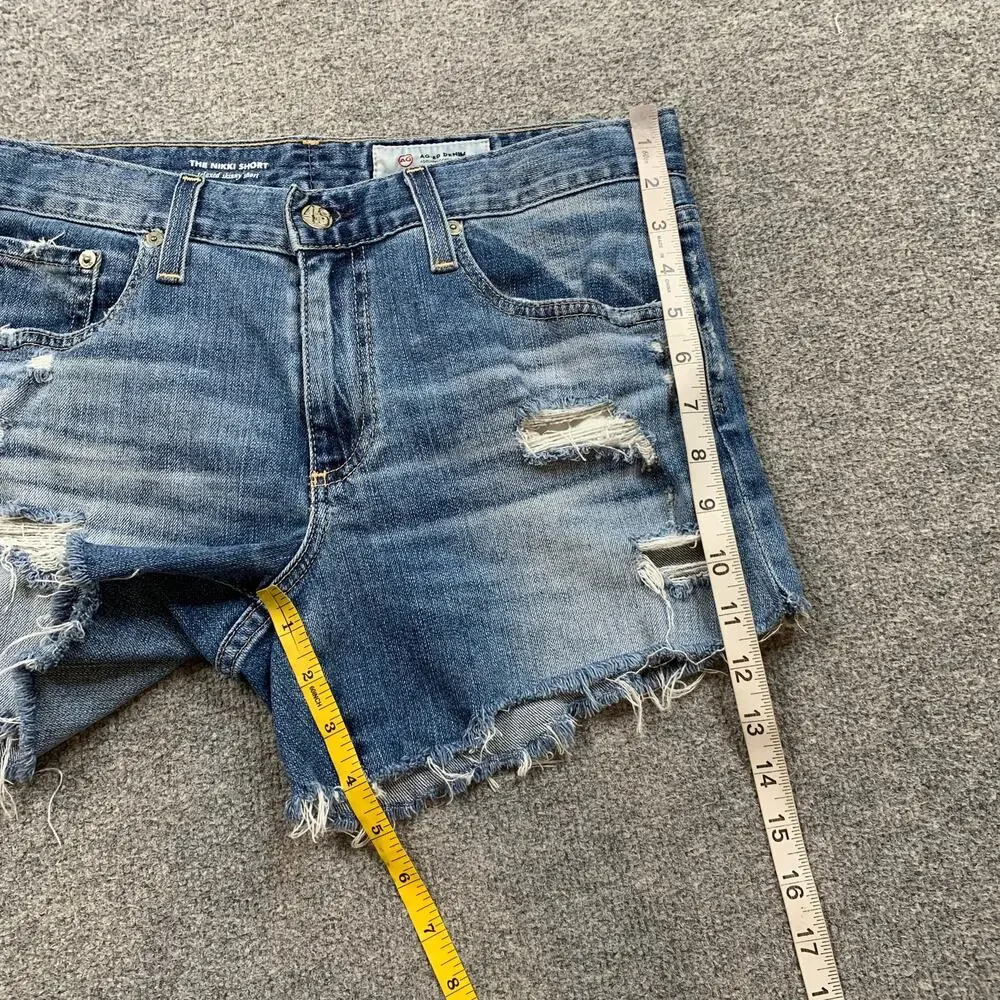 Adriano Goldschmied Shorts Womens 29 Nikki Relaxed Skinny Distressed Raw Hem AG